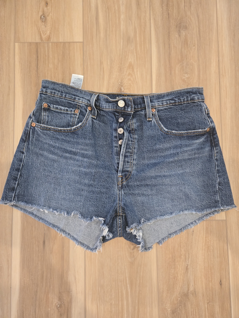 Levi's Women's Distressed Button-Fly Denim Shorts - Blue